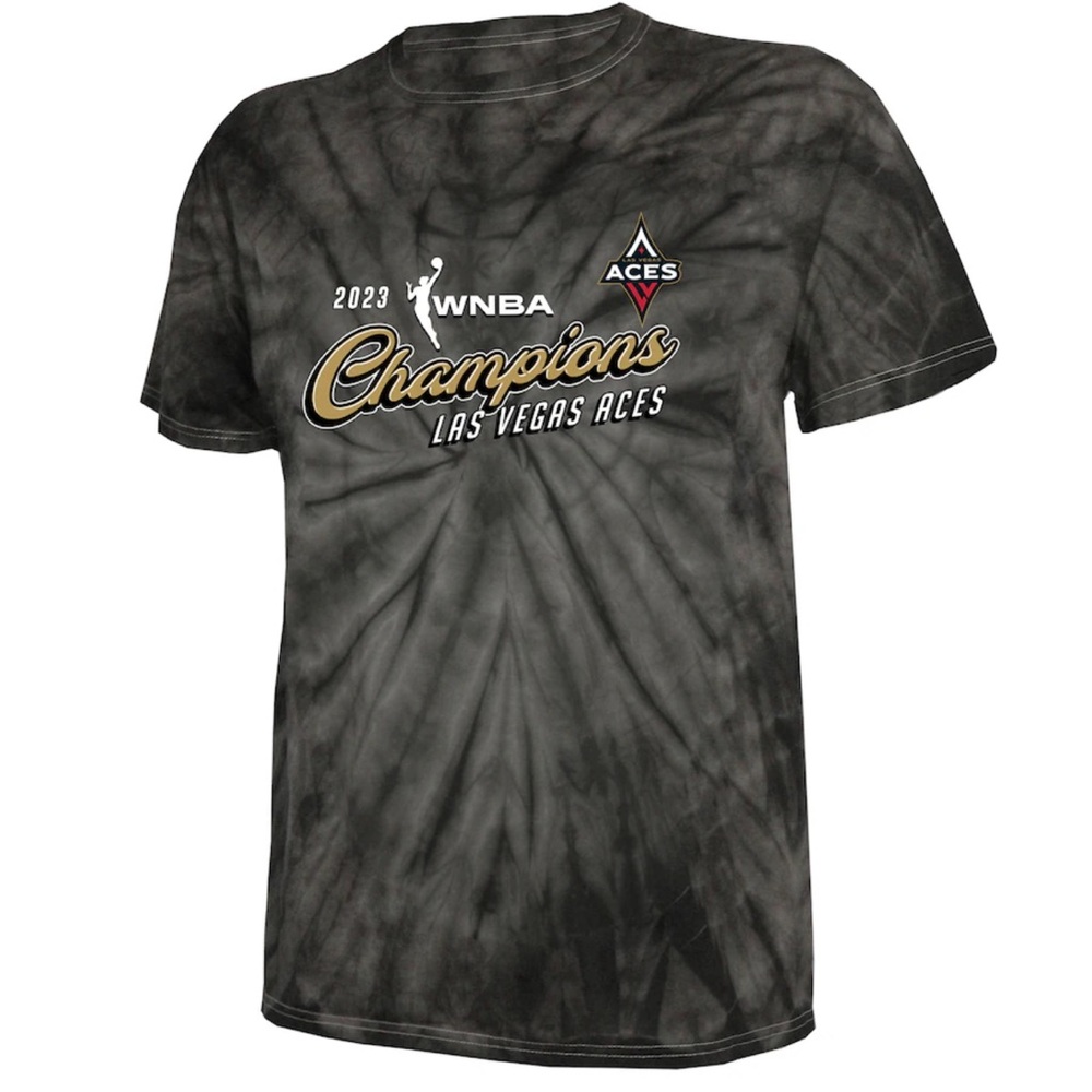 Unisex Las Vegas Aces Stitches Black 2023 WNBA Finals Champions Tie-Dye T-Shirt